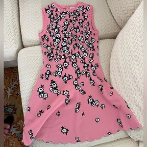Carolina Herrera Pink Floral Midi Dress